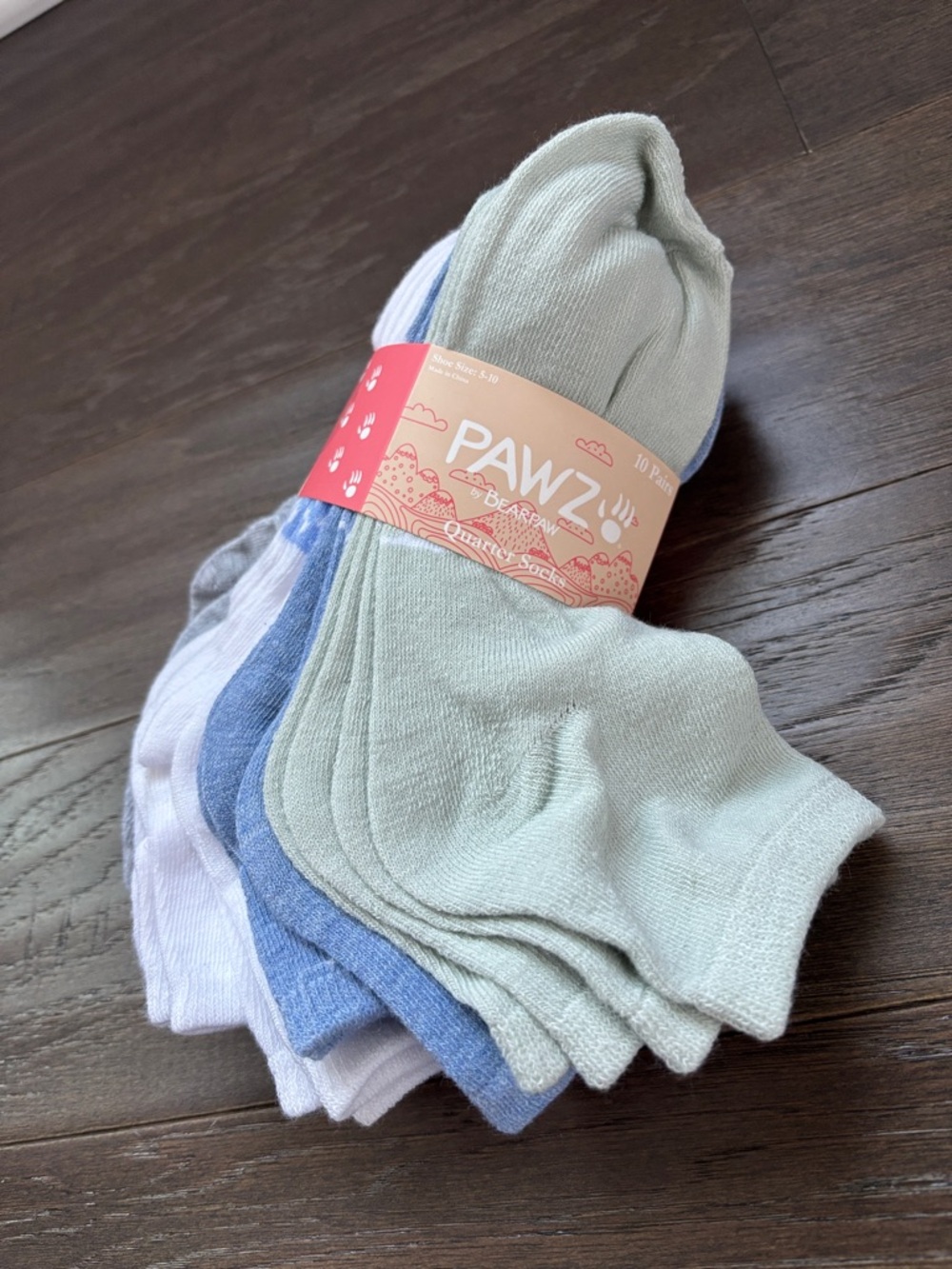 Pawz Bearpaw 10 pair quarter socks,super soft,light,shoe size 5-10